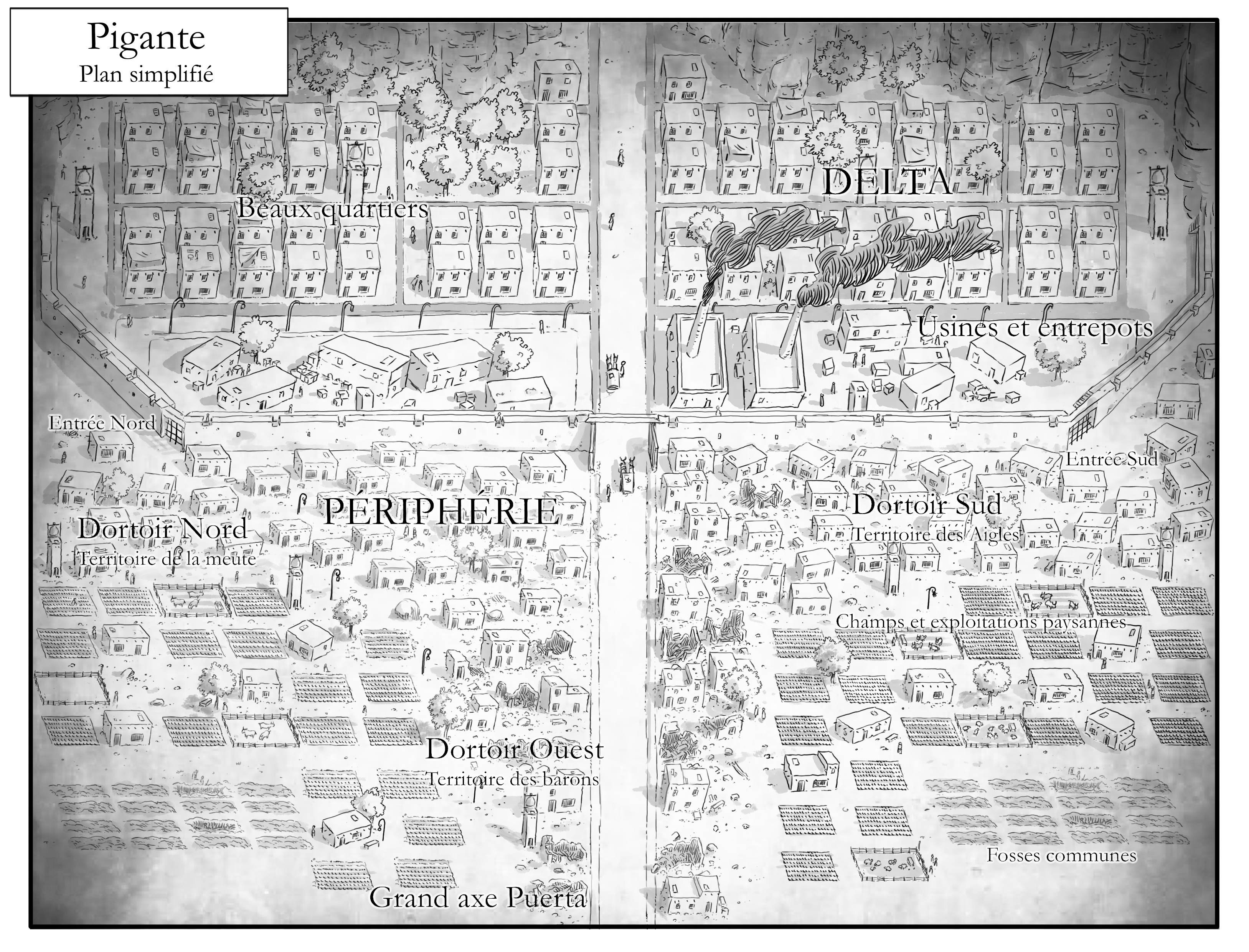 Plan de la ville de Pigante